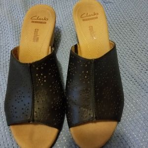 Clarks black Helio Corridor womens leather sandals